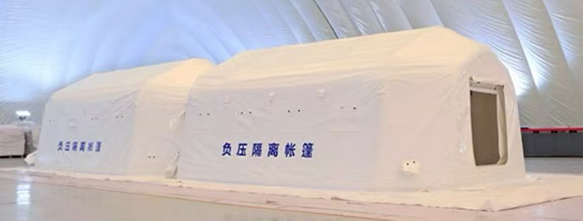 White sanitary medical tent